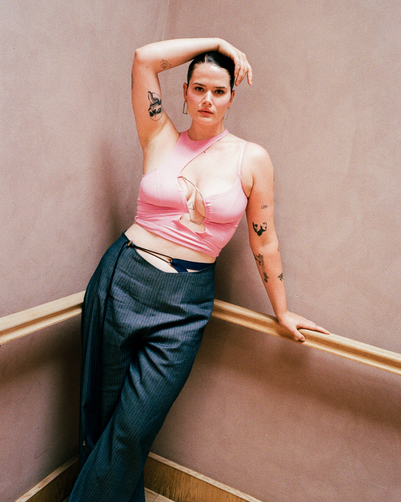 Pinstripe Belly Button Trousers