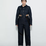 Mesh Detail Straight-Leg Jeans