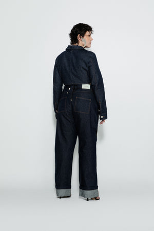 Mesh Detail Straight-Leg Jeans