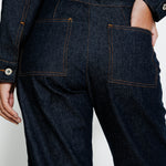 Mesh Detail Straight-Leg Jeans