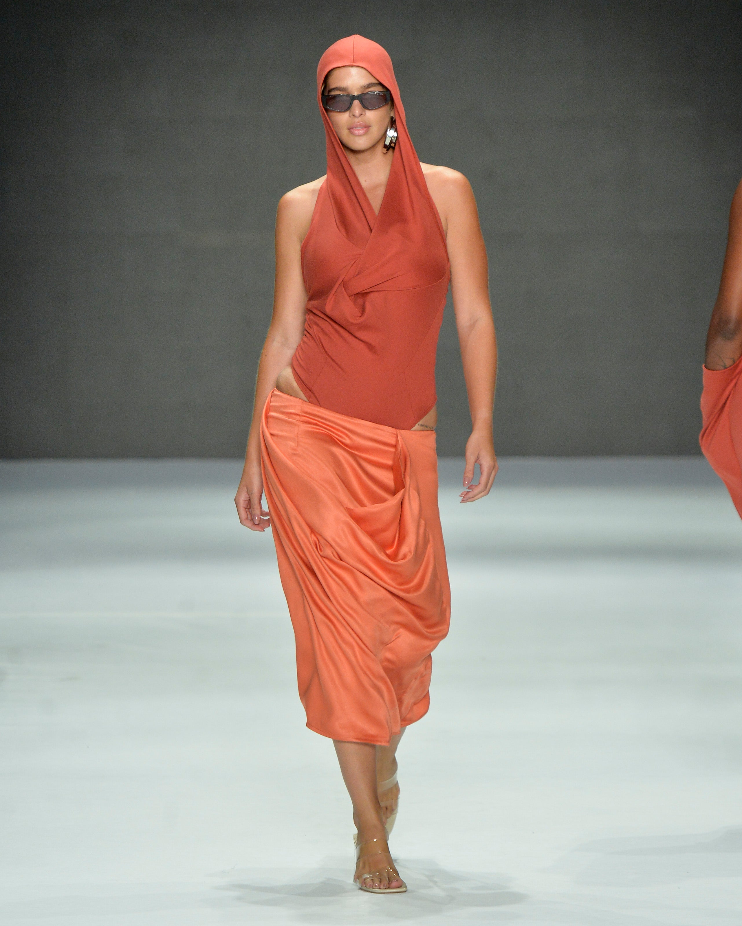 Cowl Midi Skirt