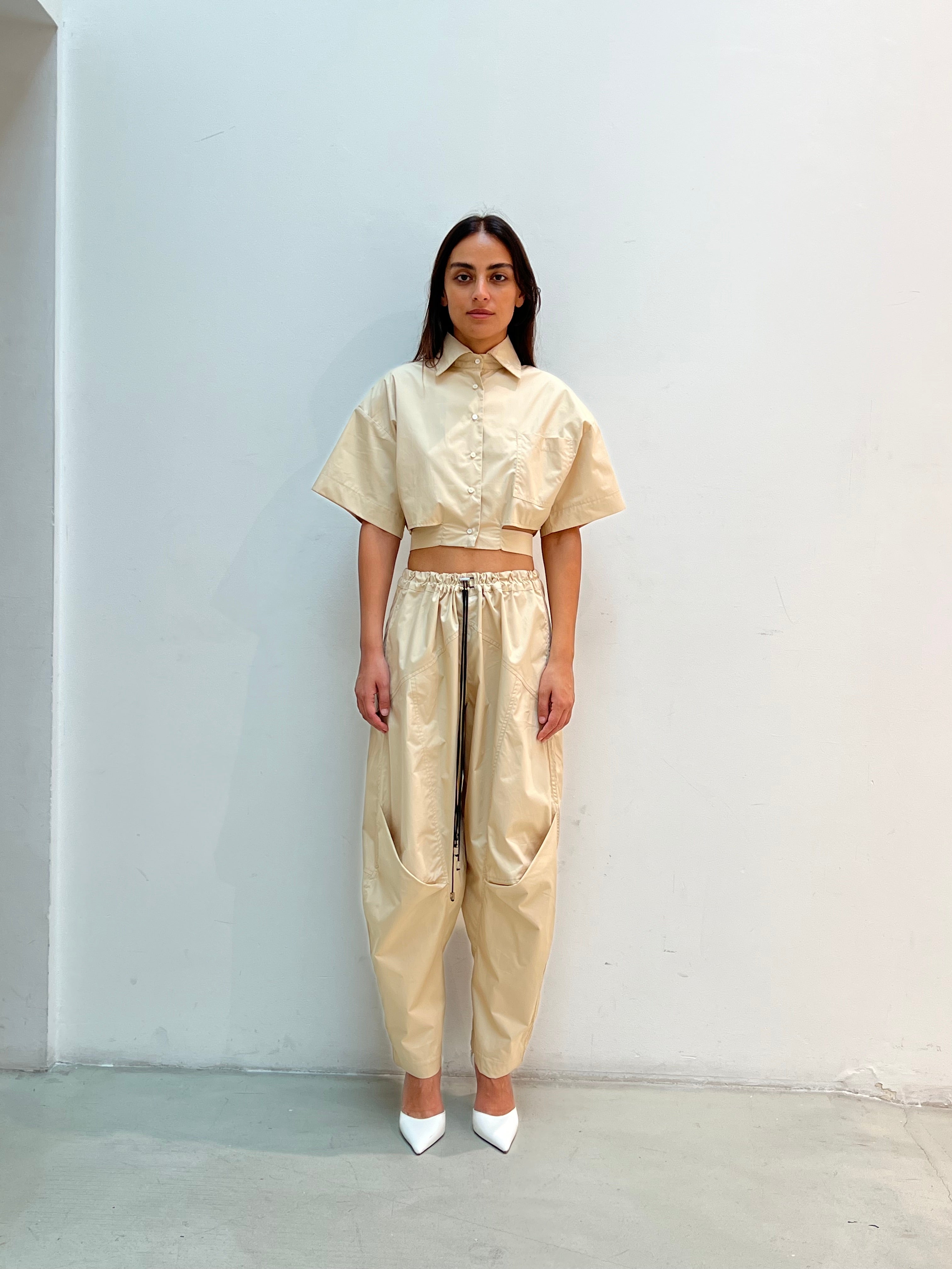 Cropped Wrap Shirt
