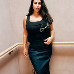 Denim Metal Ladder Skirt