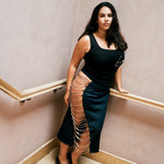 Denim Metal Ladder Skirt