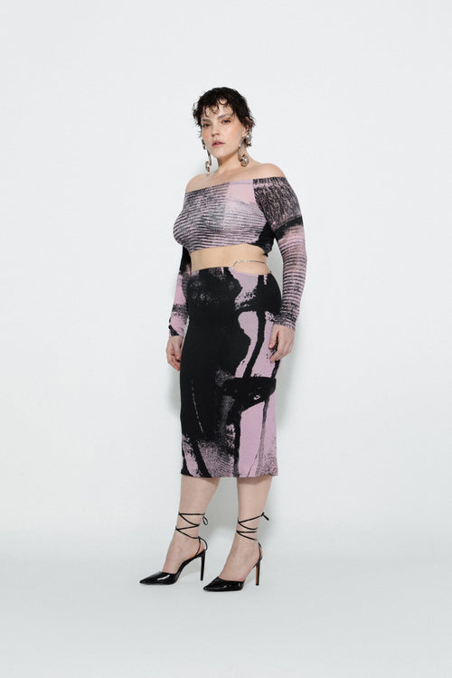 Blur Midi Skirt