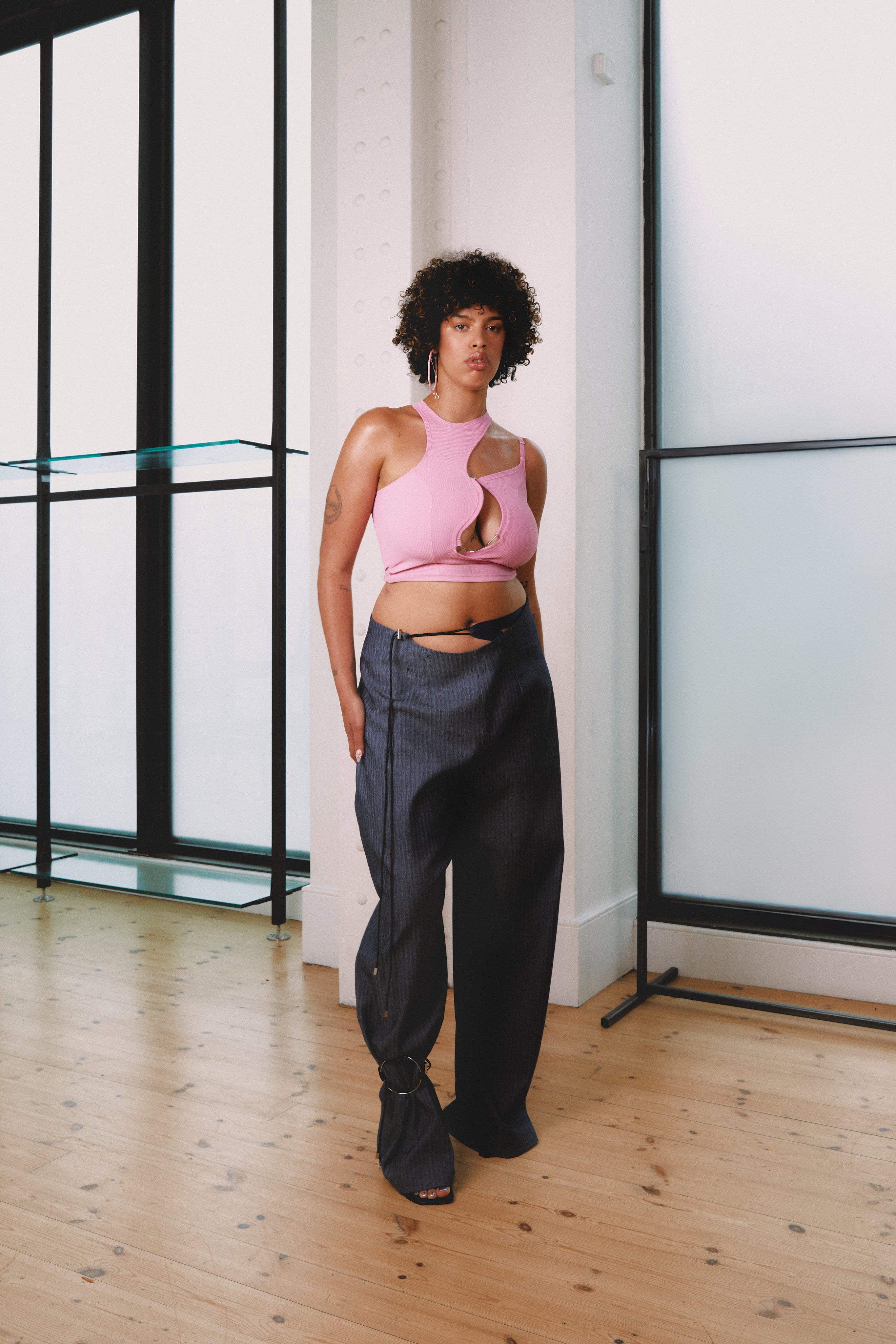 Pinstripe Belly Button Trousers