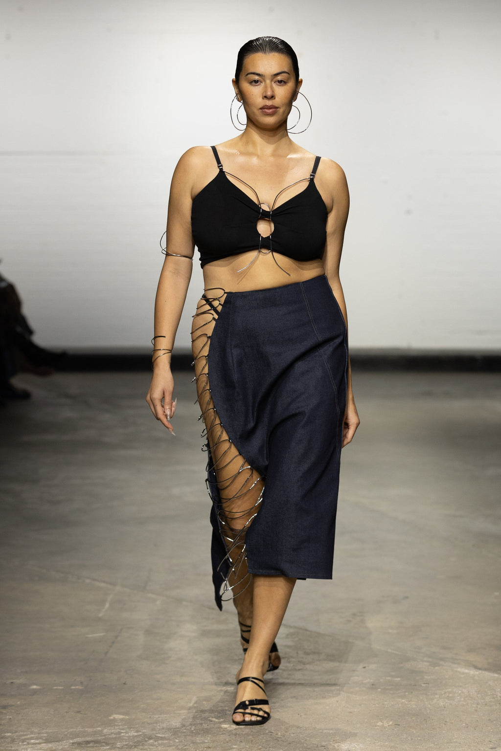 Denim Metal Ladder Skirt
