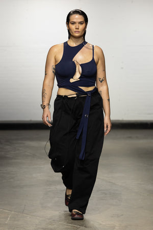 Framed Wrap Top Navy