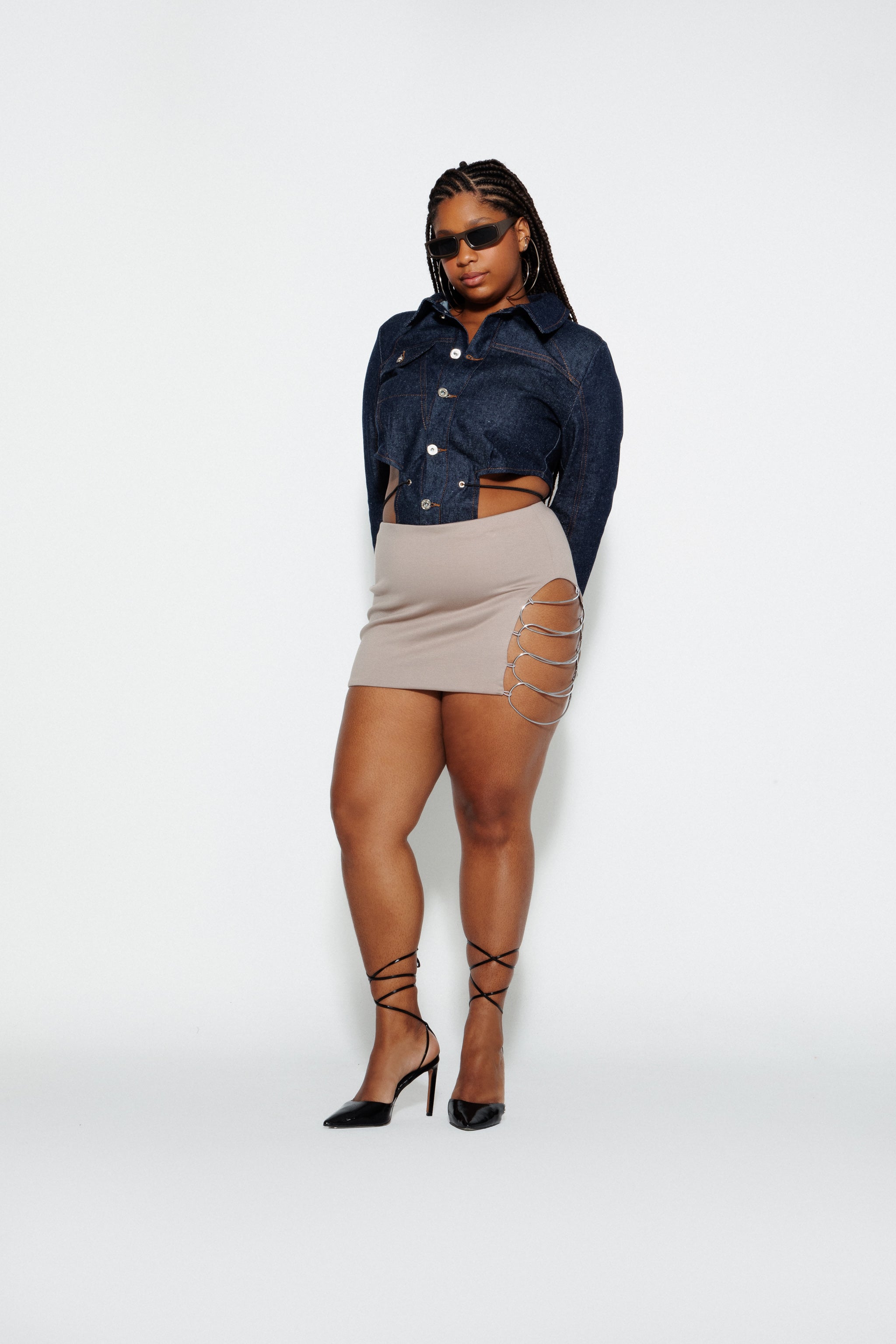 Metal Ladder Mini Skirt