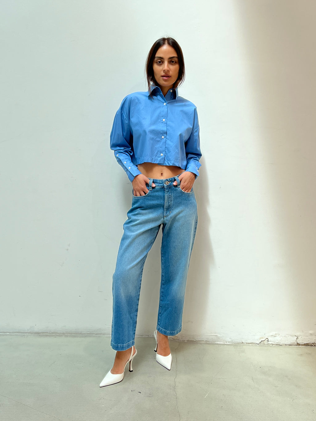 Straight Leg Cropped KV Jeans