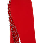 Tailored Metal Ladder Skirt in Wool