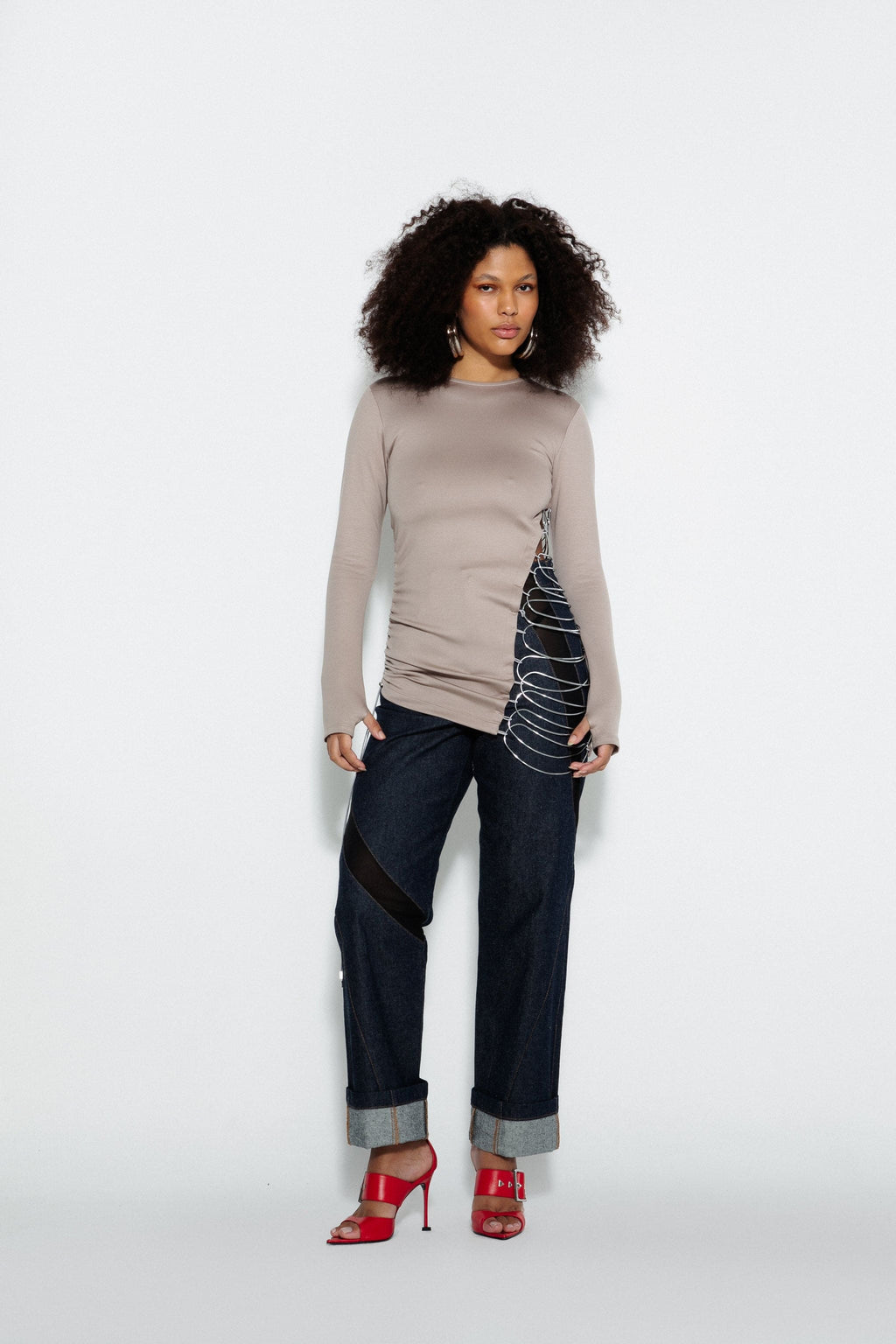 Metal Ladder Long Sleeve Top