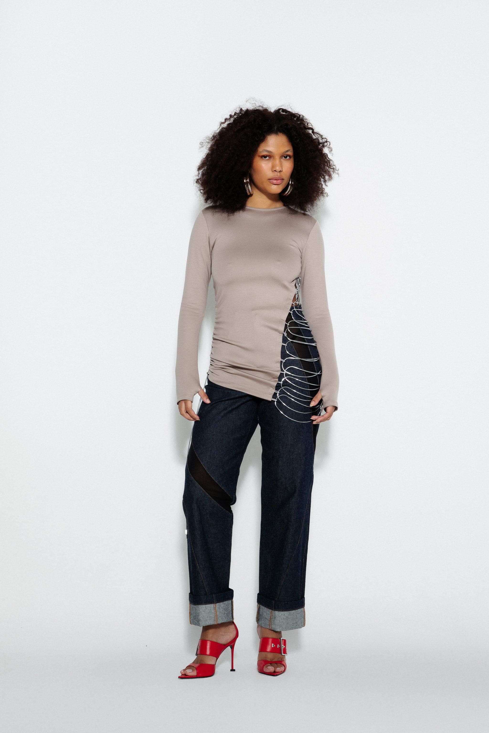 Metal Ladder Long Sleeve Top