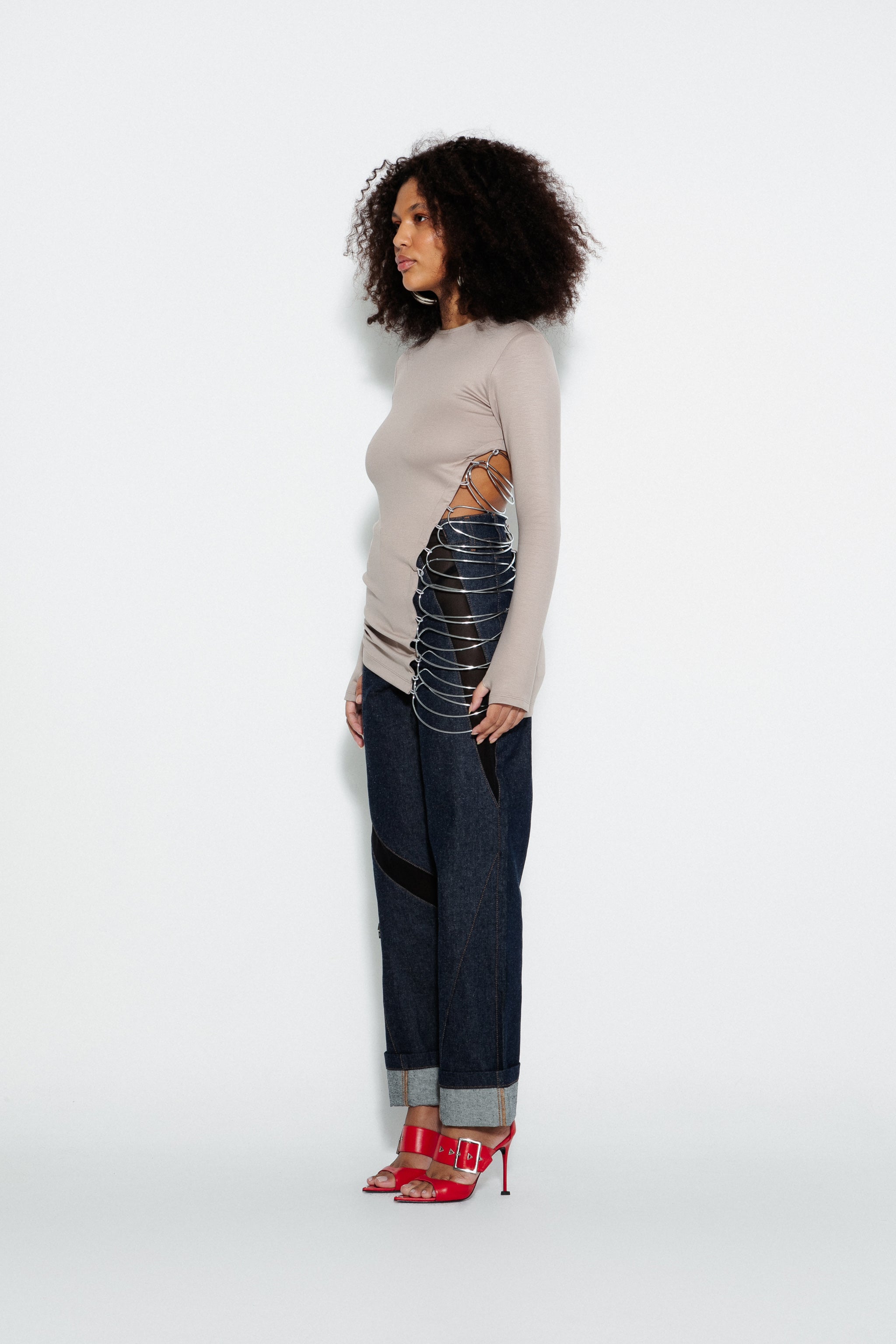 Metal Ladder Long Sleeve Top