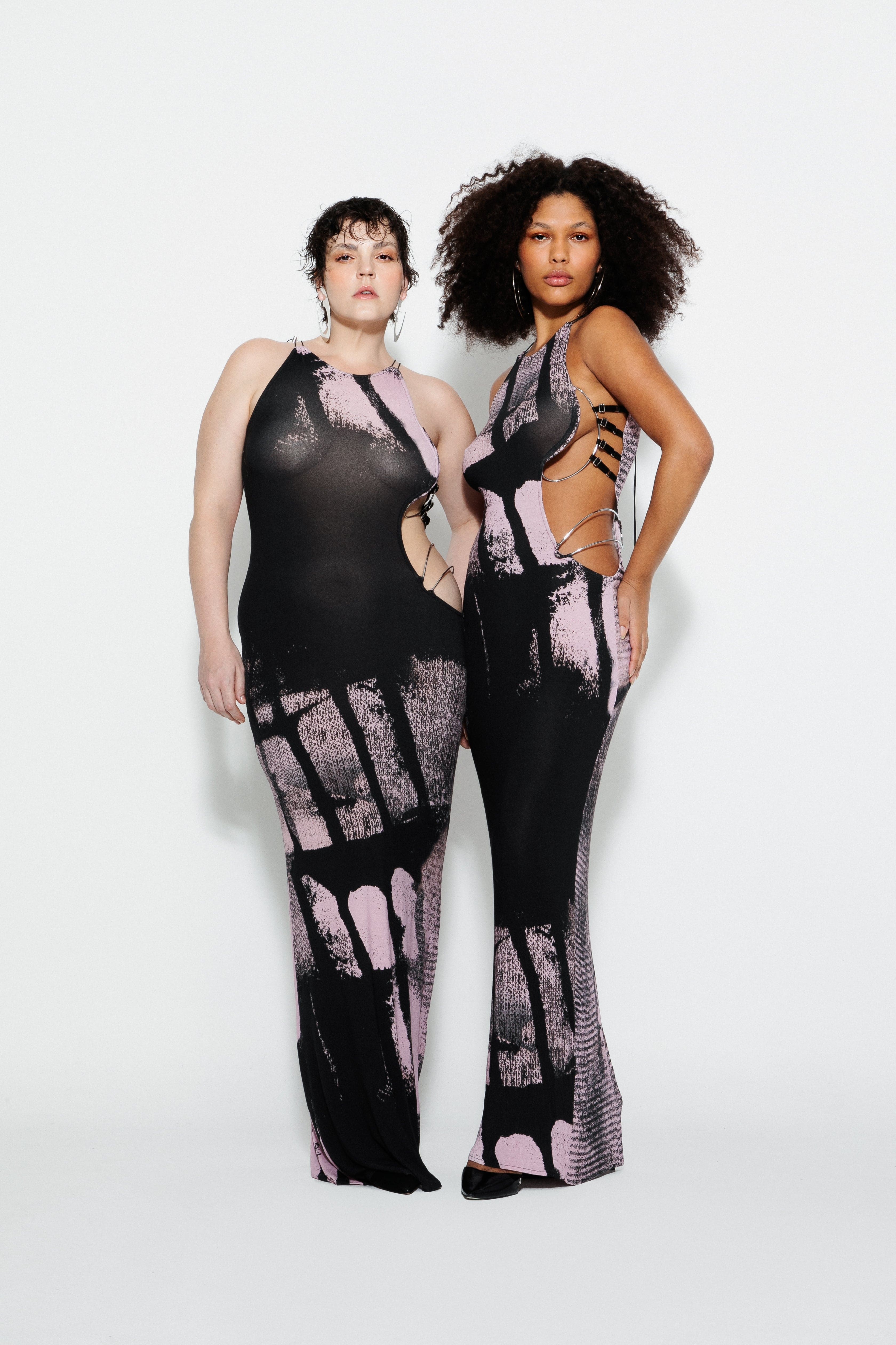 Blur Cutout Maxi Dress
