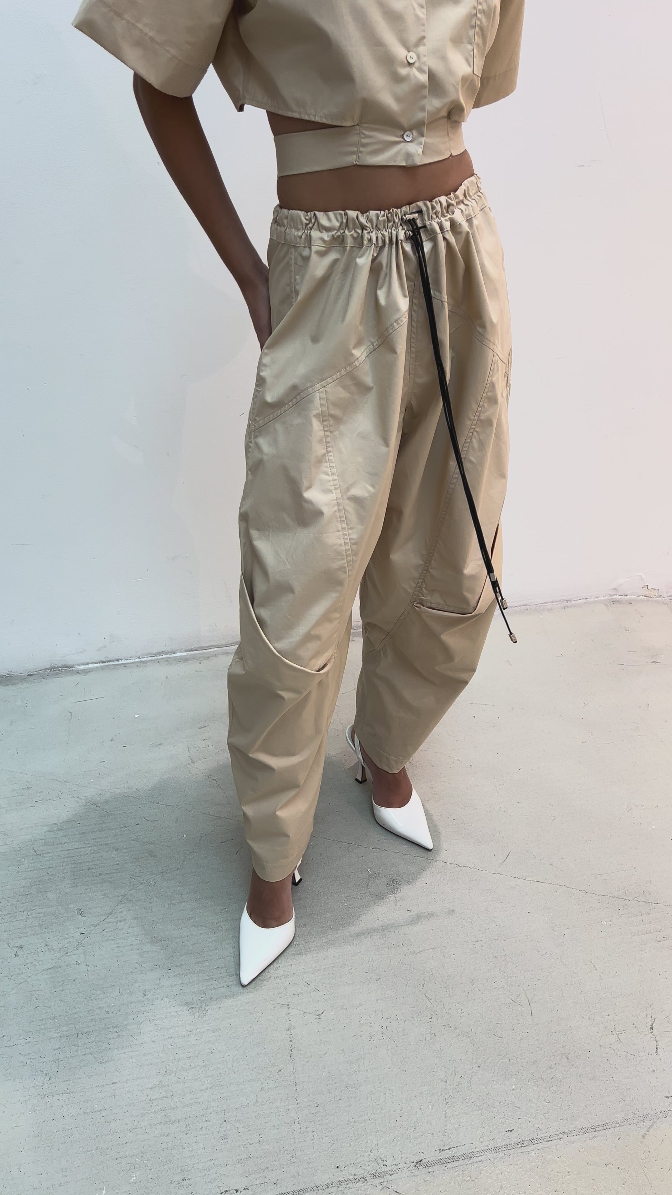 Double Elastic Cargo Trousers